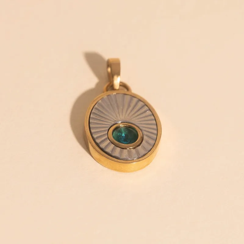 March Birthstone Necklace Charm sold by Modcloth