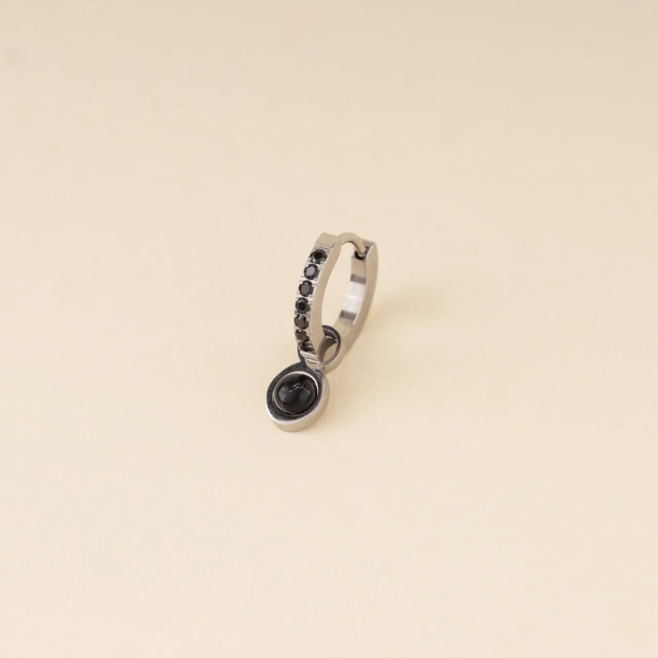 Black Gem Huggie Hoop Earrings sold by Modcloth product image thumbnail 2