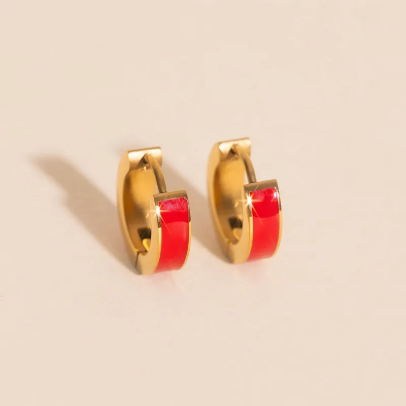Color Chunky Huggie Hoop Earrings sold by Modcloth