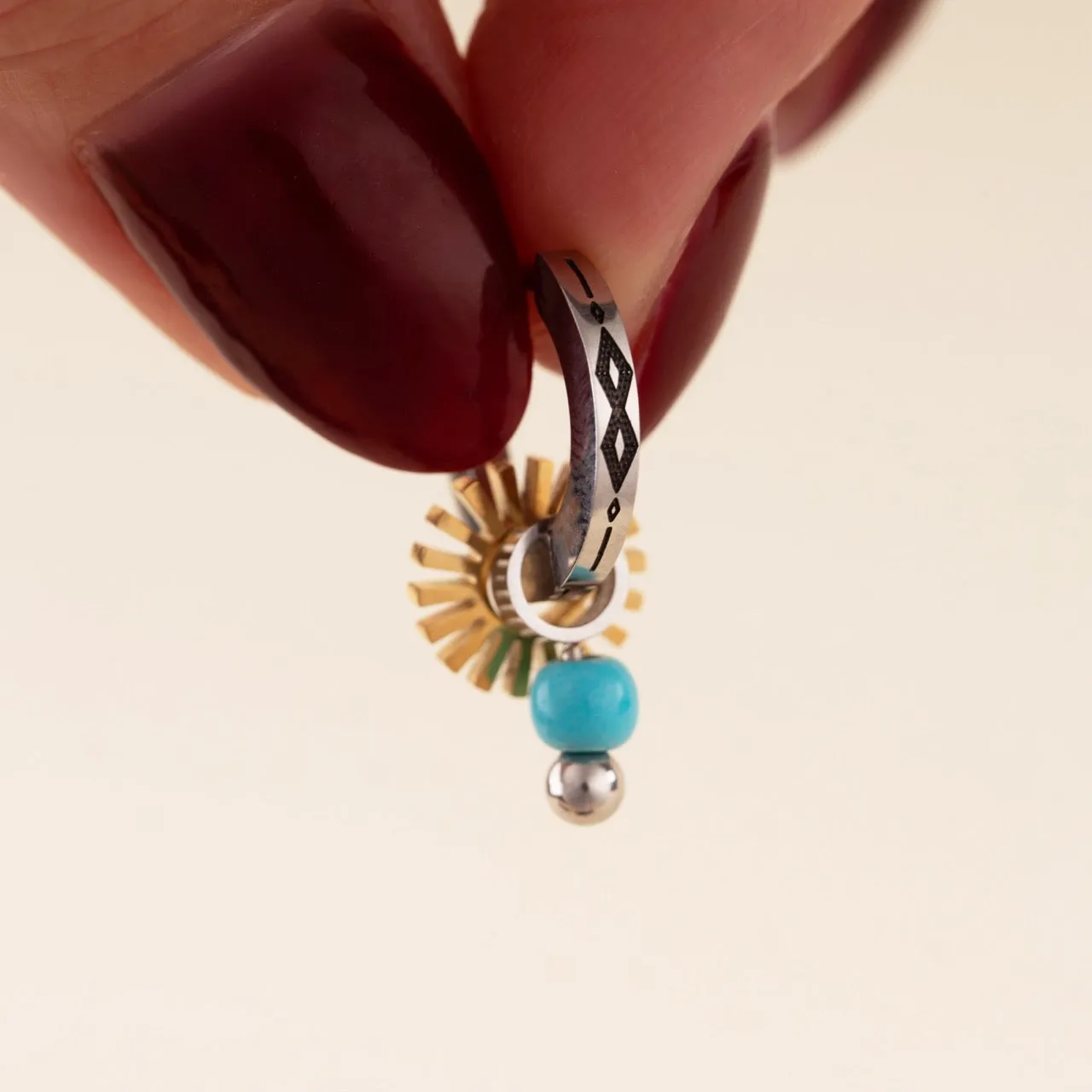 Southwest Huggie Hoop Earrings sold by Modcloth product image thumbnail 3