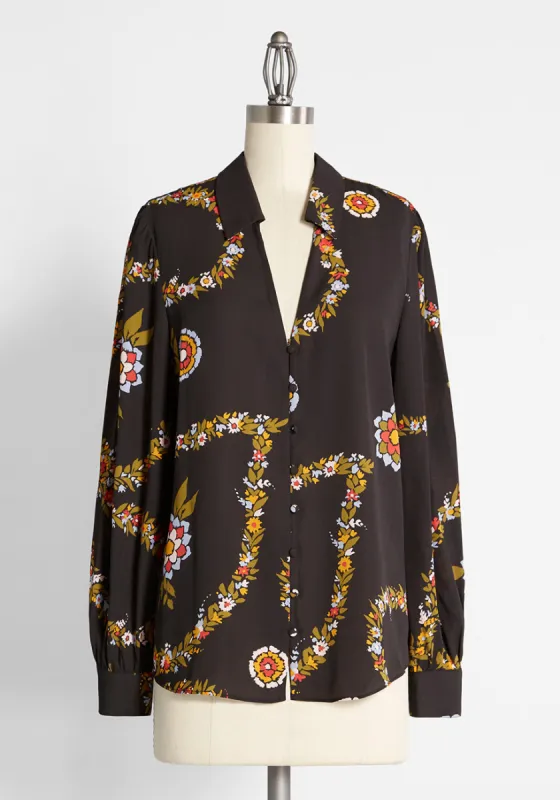 Here Comes Success Chiffon Blouse sold by Modcloth