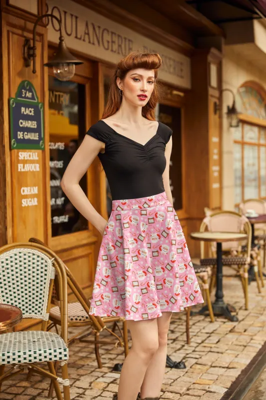 Santa Mugs Skater Skirt sold by Modcloth