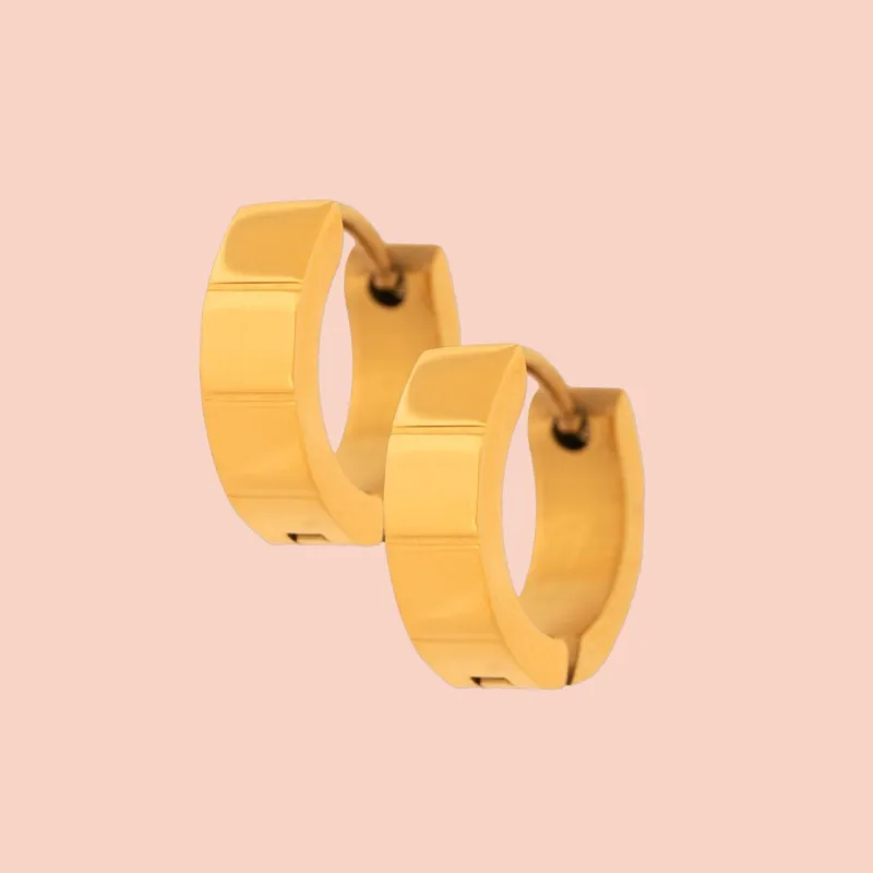 Step Chunky Huggie Hoop Earrings sold by Modcloth