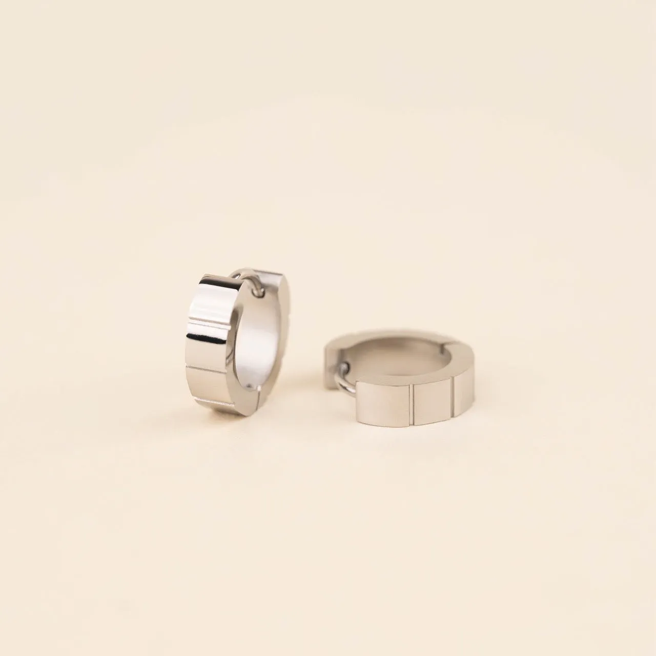 Step Chunky Huggie Hoop Earrings sold by Modcloth product image thumbnail 3