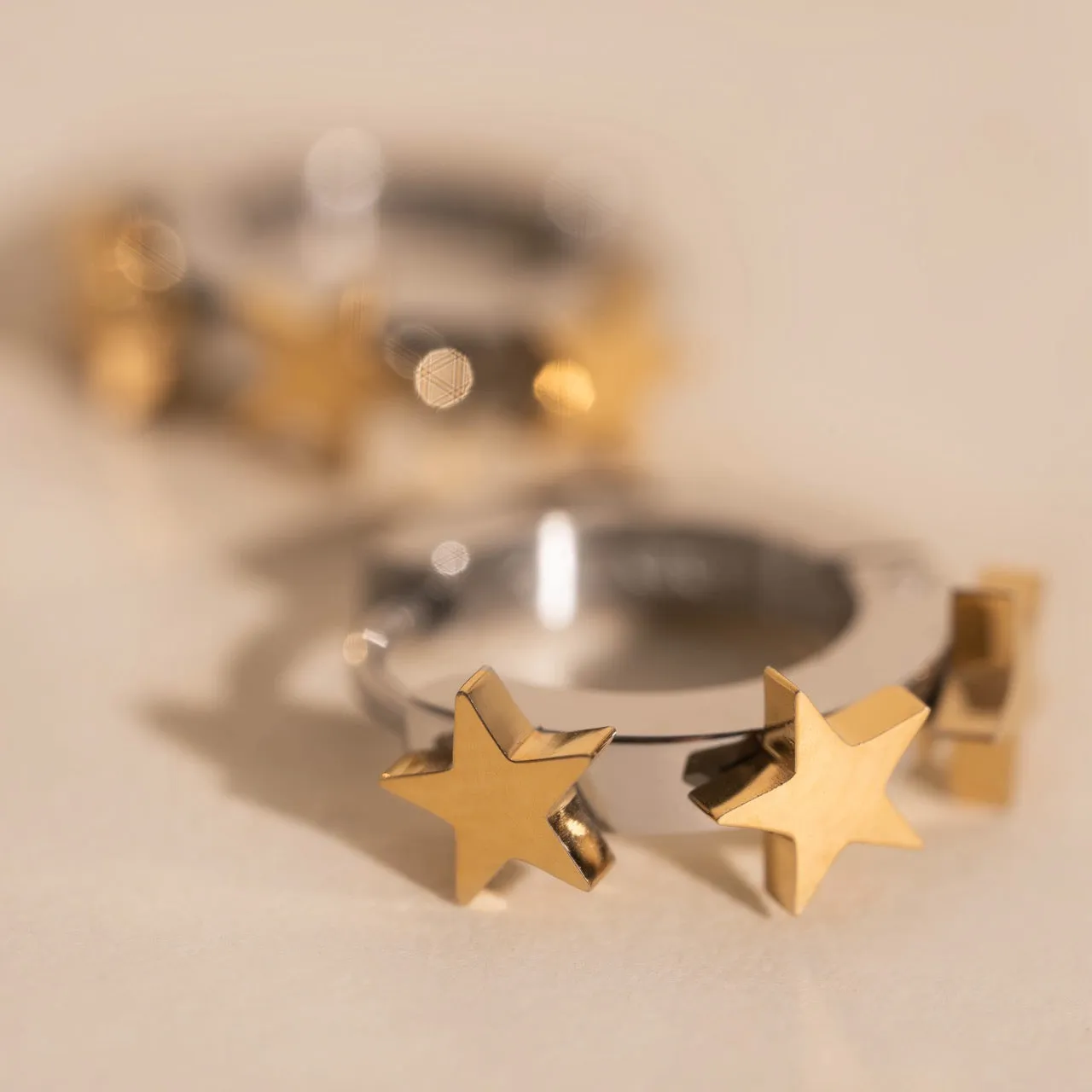 Star 3D Huggie Hoop Earrings sold by Modcloth product image thumbnail 2