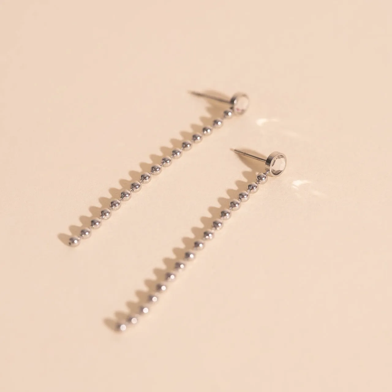 Crystal Bead Chain Stud Earrings sold by Modcloth product image thumbnail 5