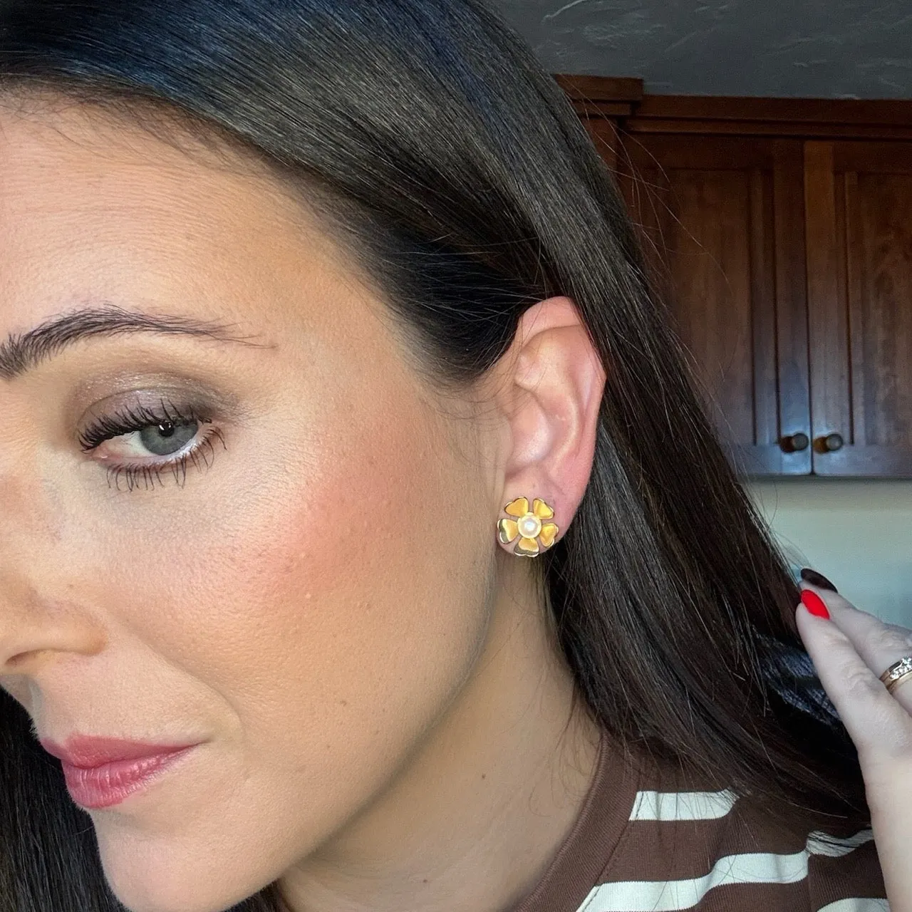 Pearl Flower Studs sold by Modcloth product image thumbnail 2
