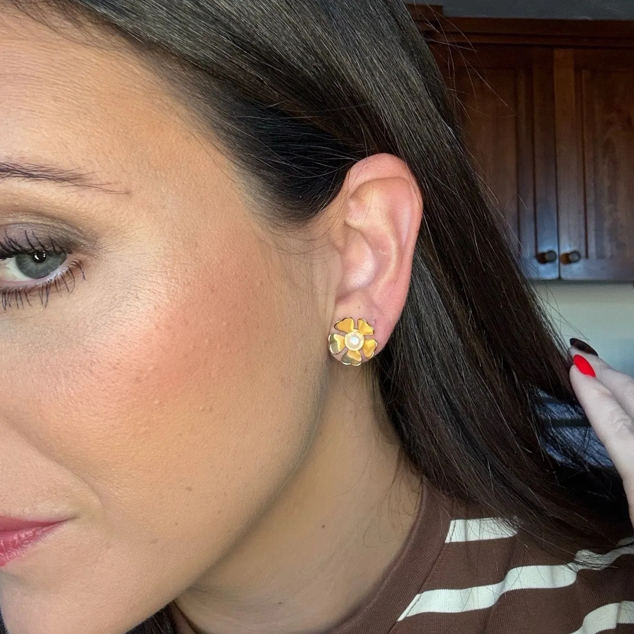 Pearl Flower Studs sold by Modcloth product image thumbnail 5
