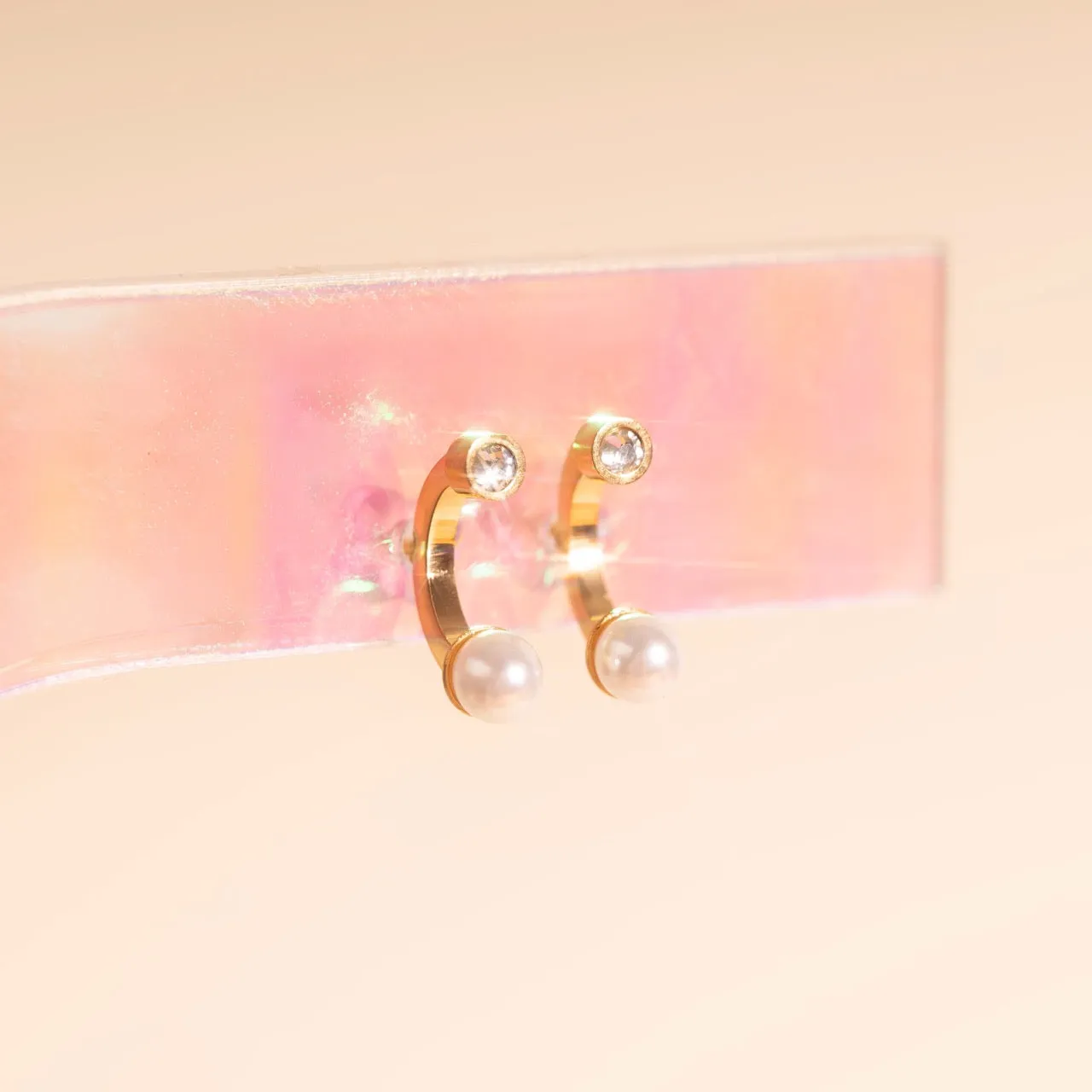 Arc and Pearl Stud Earrings sold by Modcloth product image thumbnail 4
