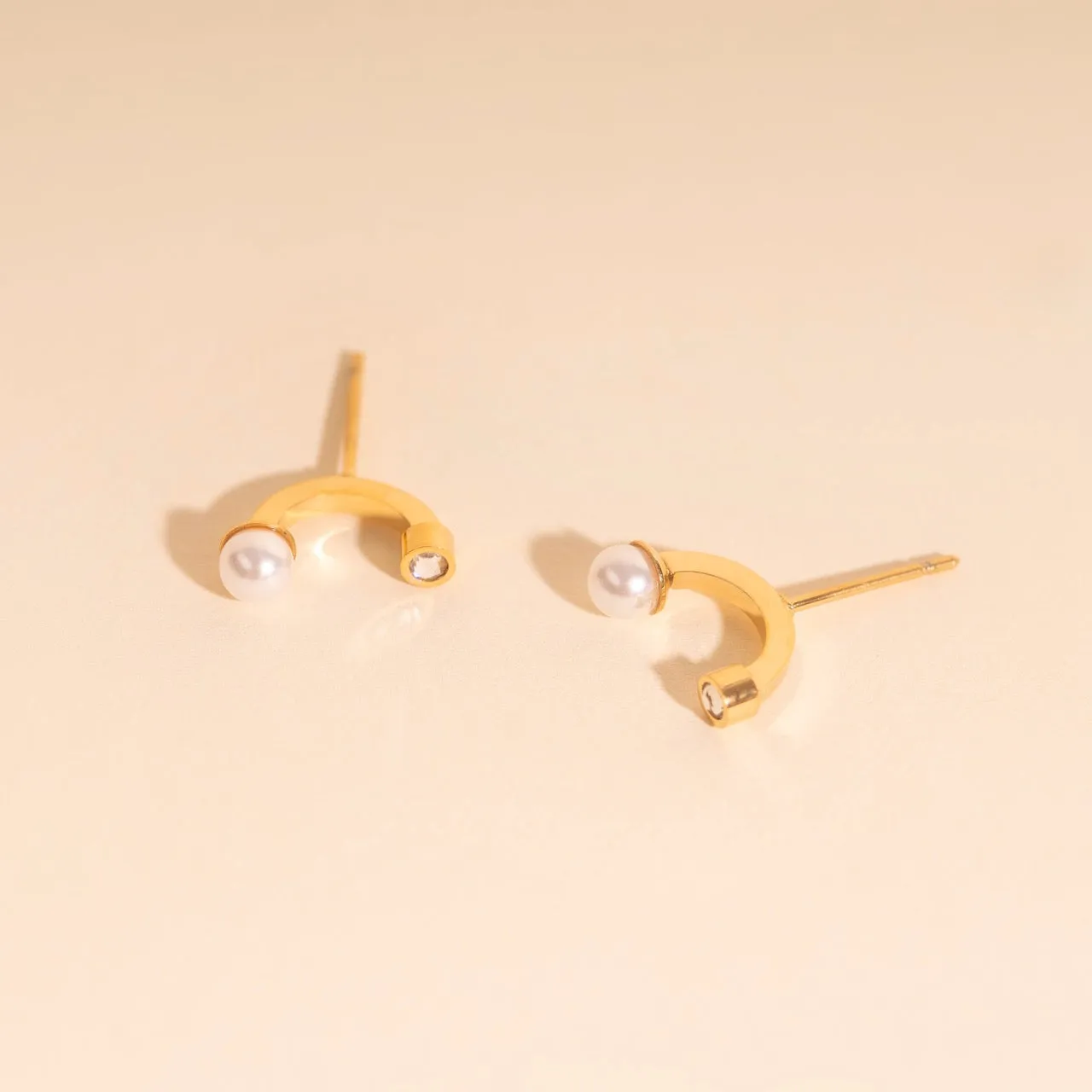 Arc and Pearl Stud Earrings sold by Modcloth product image thumbnail 2