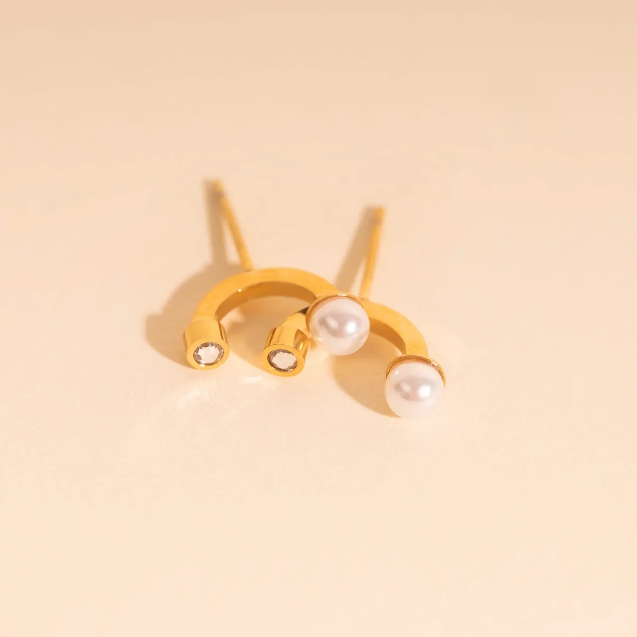 Arc and Pearl Stud Earrings sold by Modcloth product image thumbnail 5