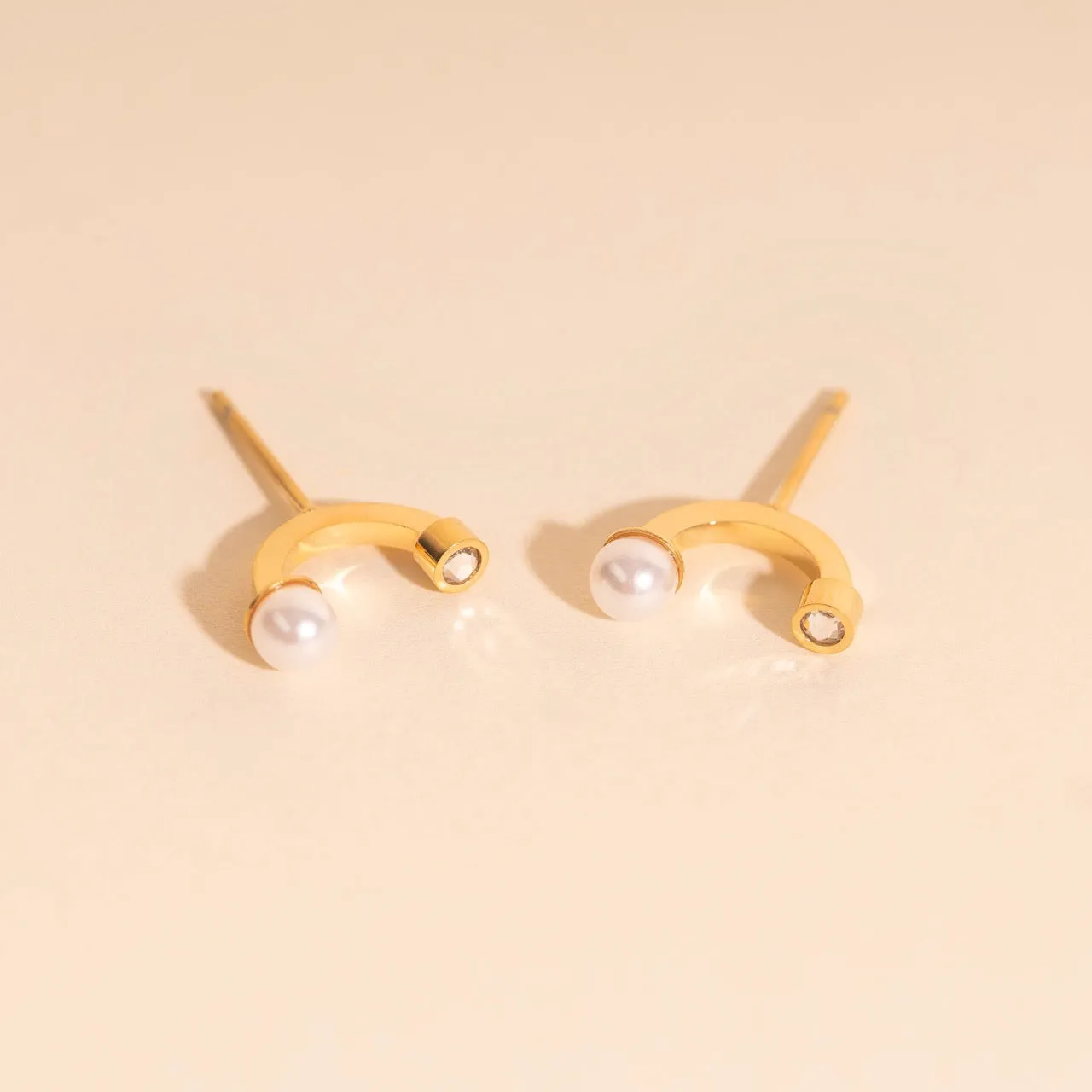 Arc and Pearl Stud Earrings sold by Modcloth product image thumbnail 3