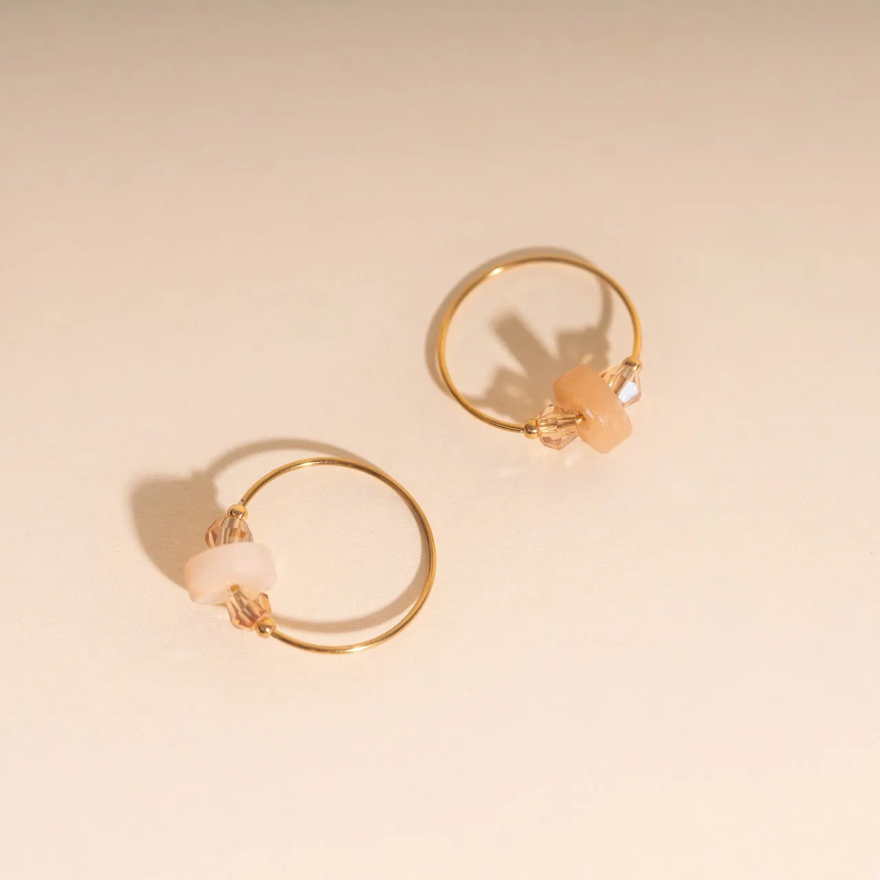 Blush Trio Huggie Hoop Charms sold by Modcloth