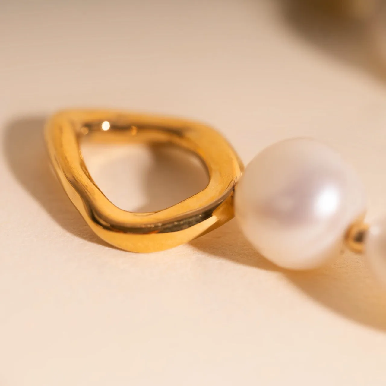 Ripple Pearl Huggie Hoop Charms sold by Modcloth product image thumbnail 4
