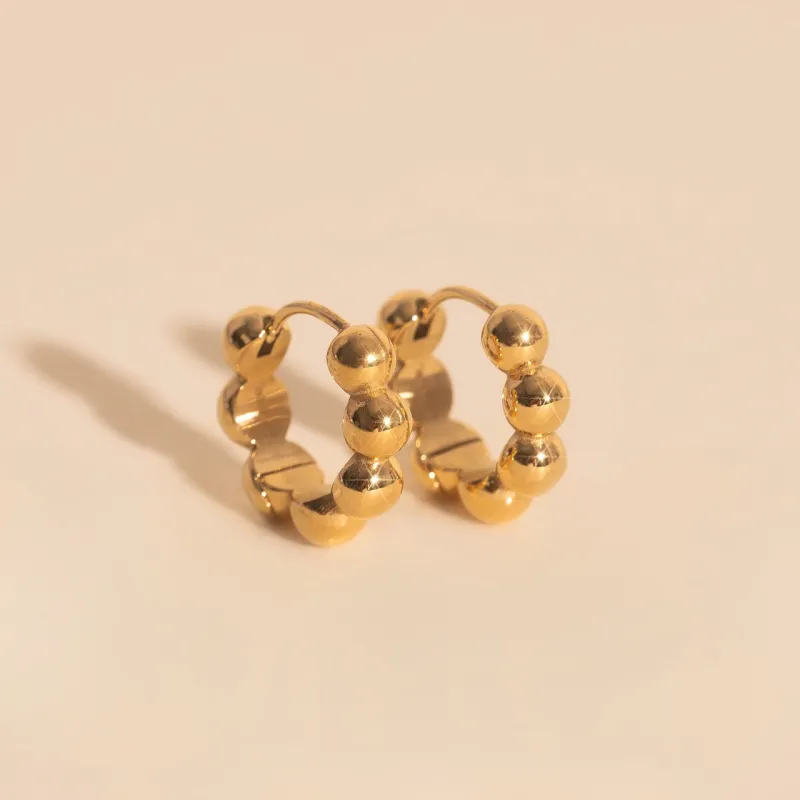 Bubble Chunky Rounded Huggie Hoop Earrings sold by Modcloth