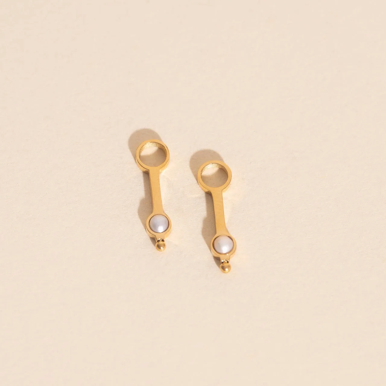 Mini Pearl Drop Huggie Hoop Charms sold by Modcloth product image thumbnail 3