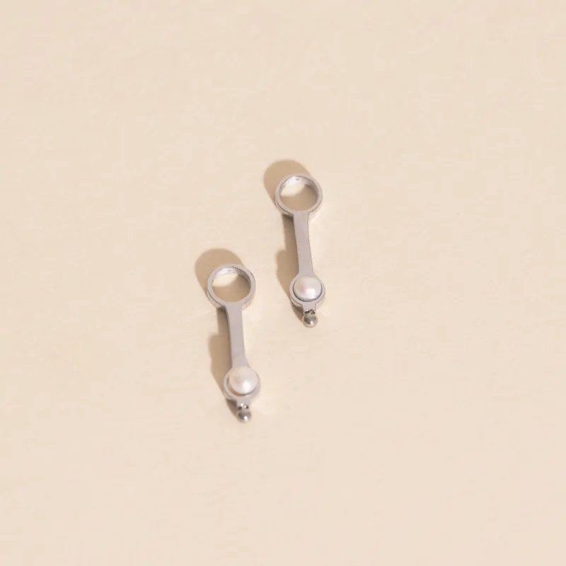 Mini Pearl Drop Huggie Hoop Charms sold by Modcloth
