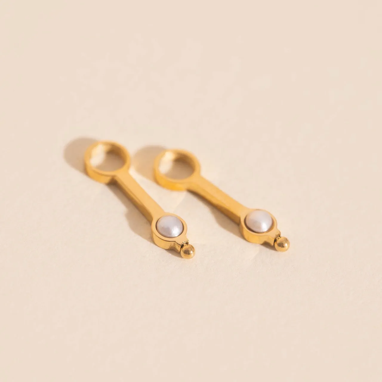Mini Pearl Drop Huggie Hoop Charms sold by Modcloth product image thumbnail 4