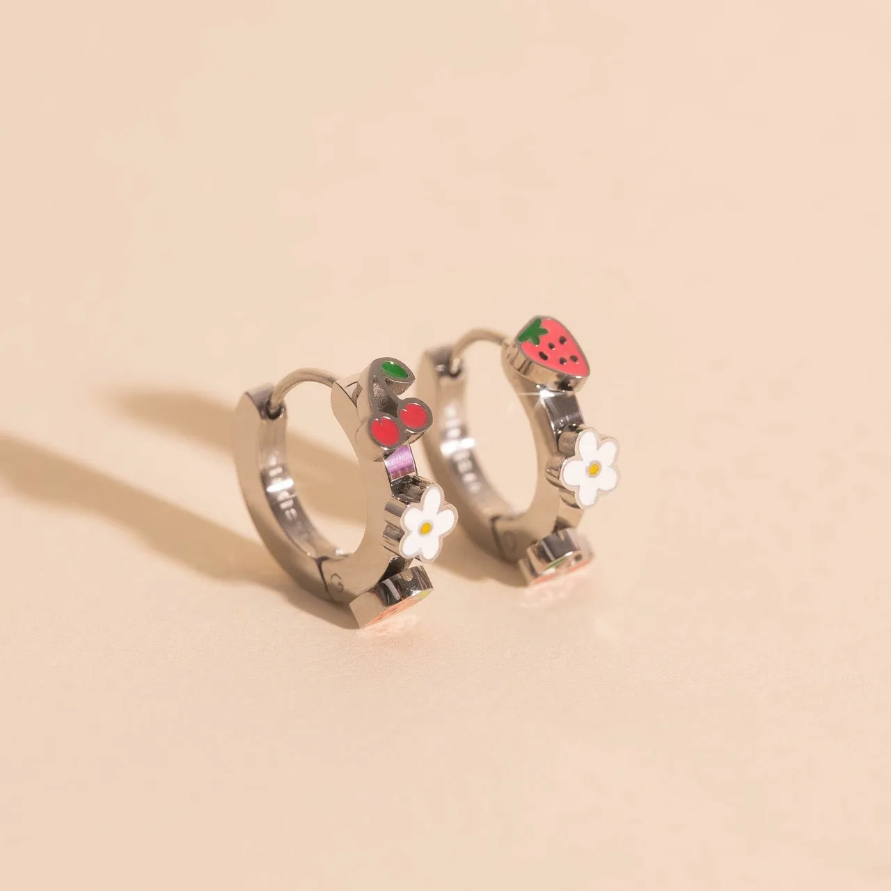 Berry Sweet 3D Huggie Hoop Earrings sold by Modcloth product image thumbnail 4