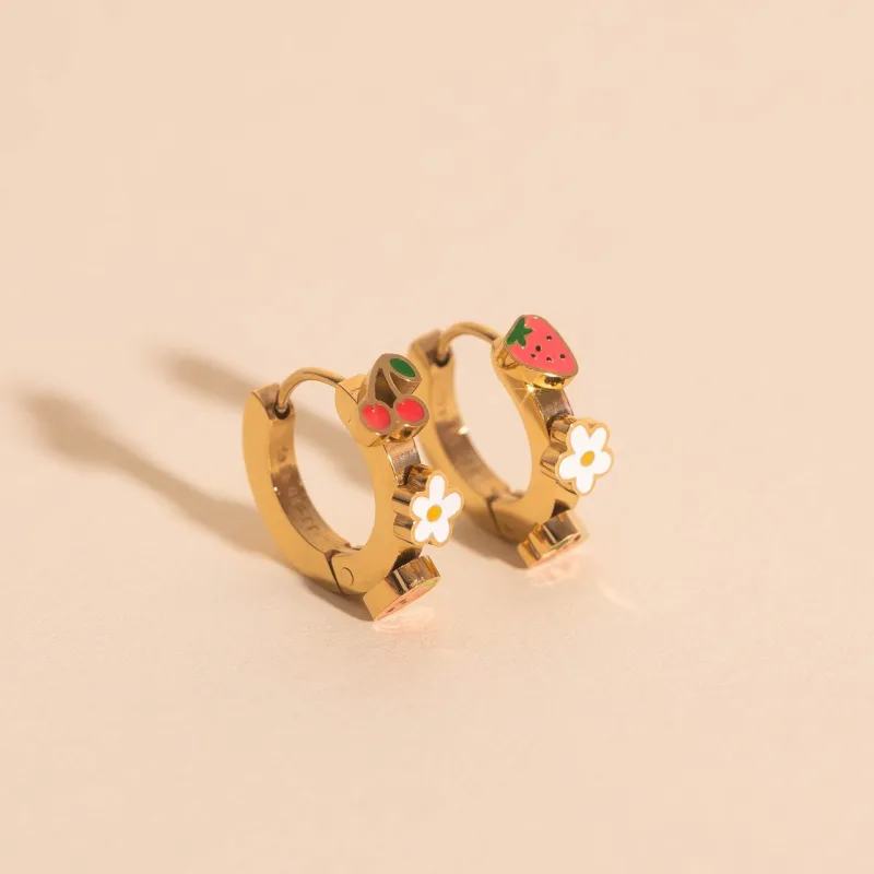 Berry Sweet 3D Huggie Hoop Earrings sold by Modcloth