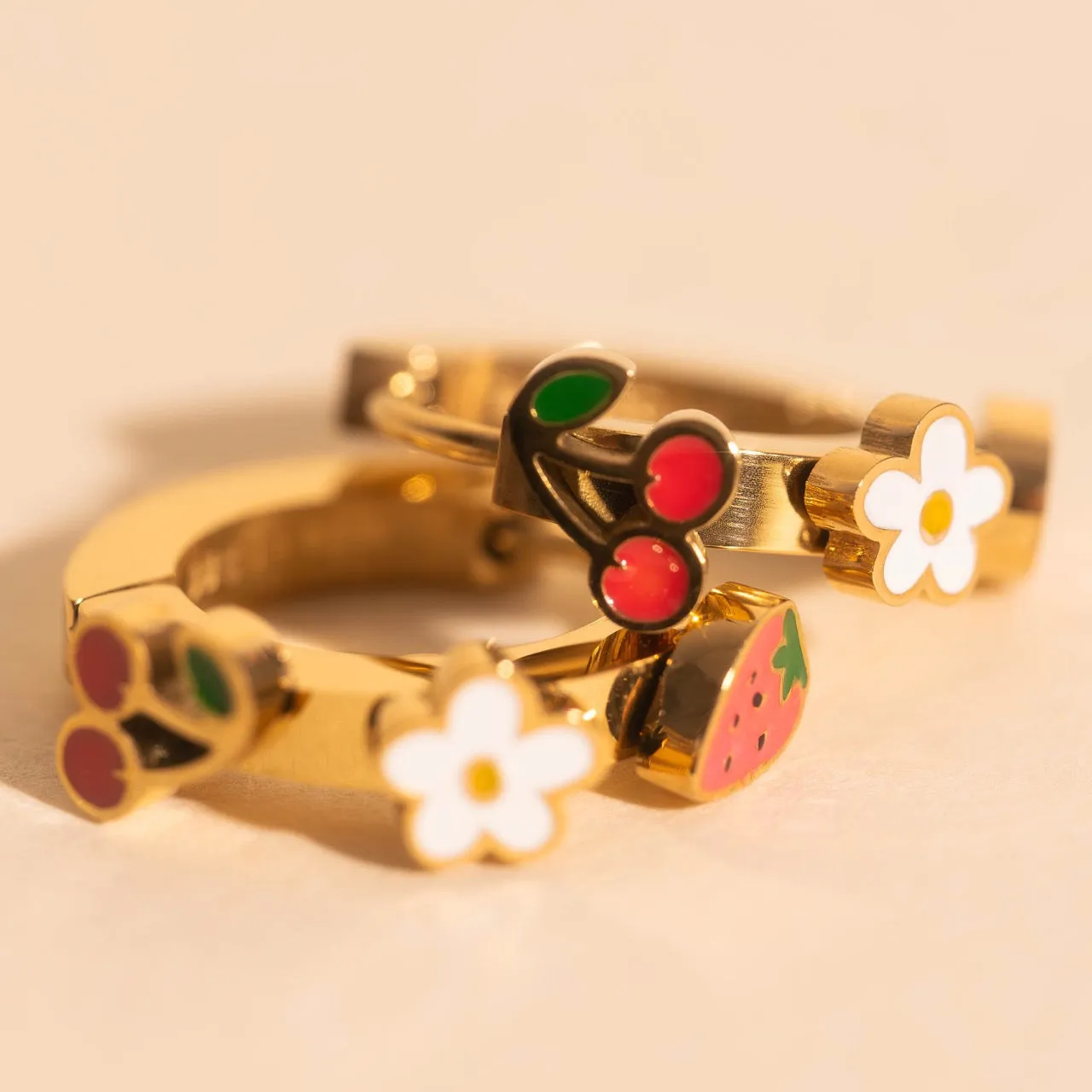 Berry Sweet 3D Huggie Hoop Earrings sold by Modcloth product image thumbnail 3