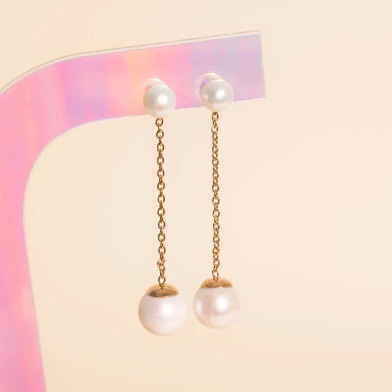 Pearl Line Stud Earrings sold by Modcloth