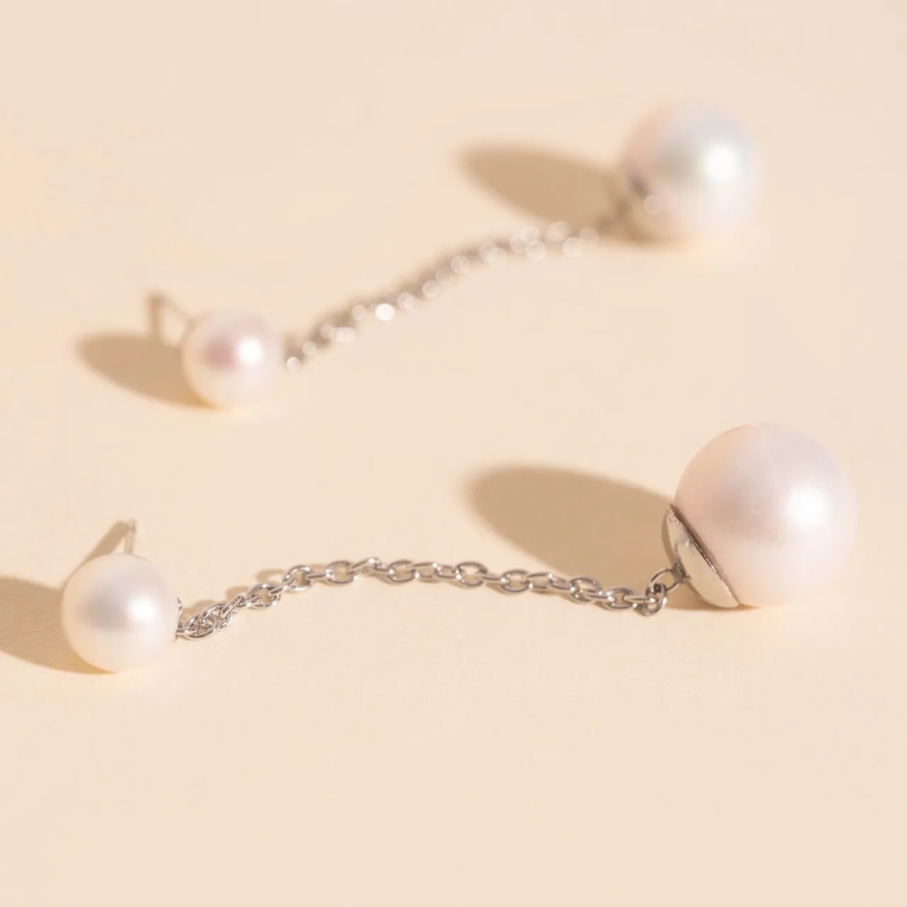 Pearl Line Stud Earrings sold by Modcloth product image thumbnail 5
