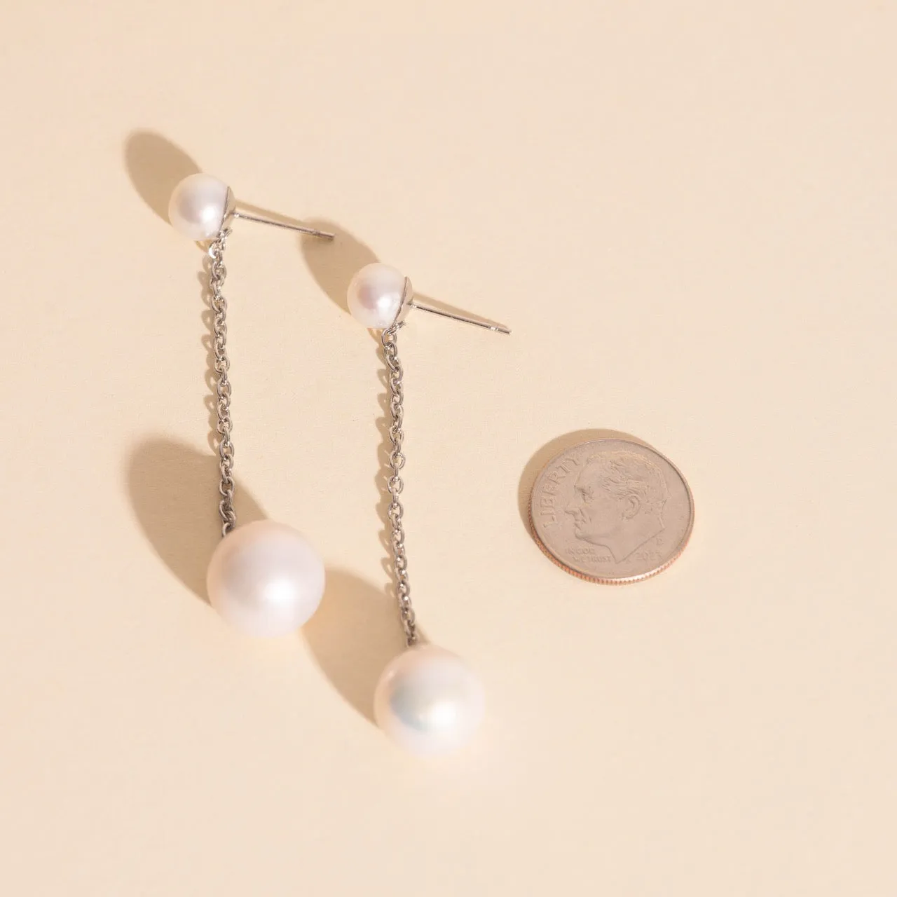 Pearl Line Stud Earrings sold by Modcloth product image thumbnail 3