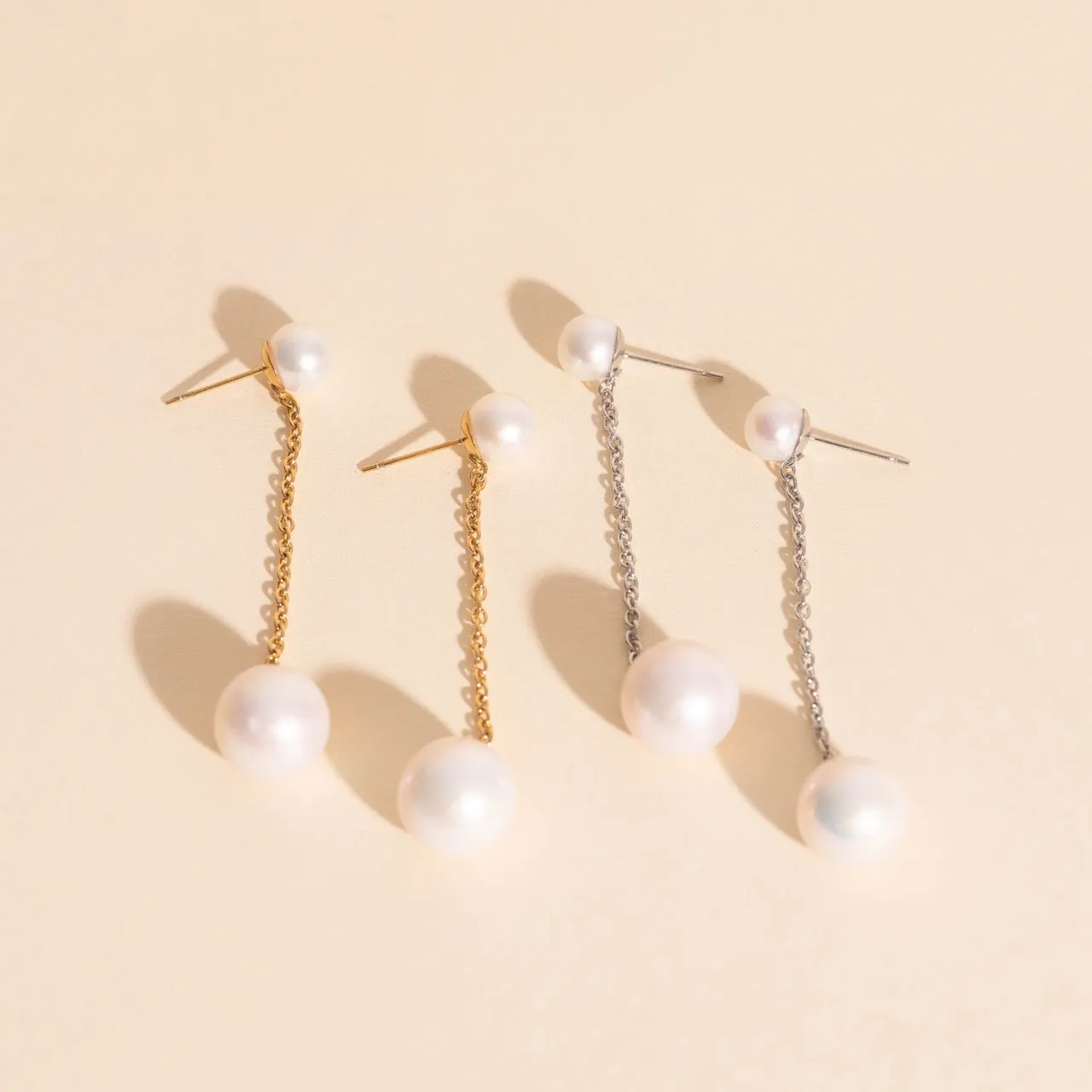 Pearl Line Stud Earrings sold by Modcloth product image thumbnail 4