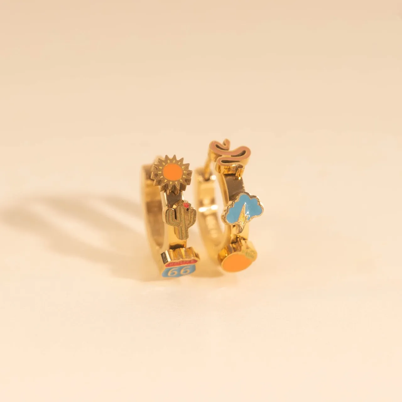 Arizona Desert 3D Huggie Hoop Earrings sold by Modcloth product image thumbnail 2