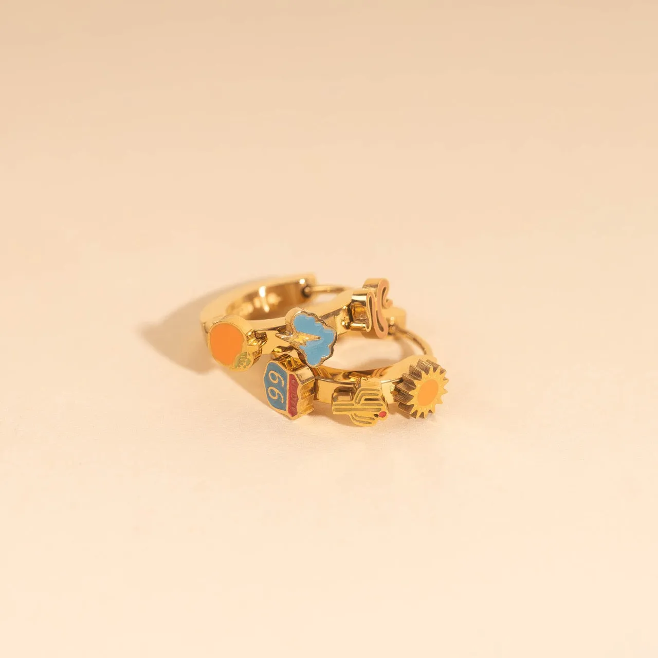 Arizona Desert 3D Huggie Hoop Earrings sold by Modcloth product image thumbnail 3