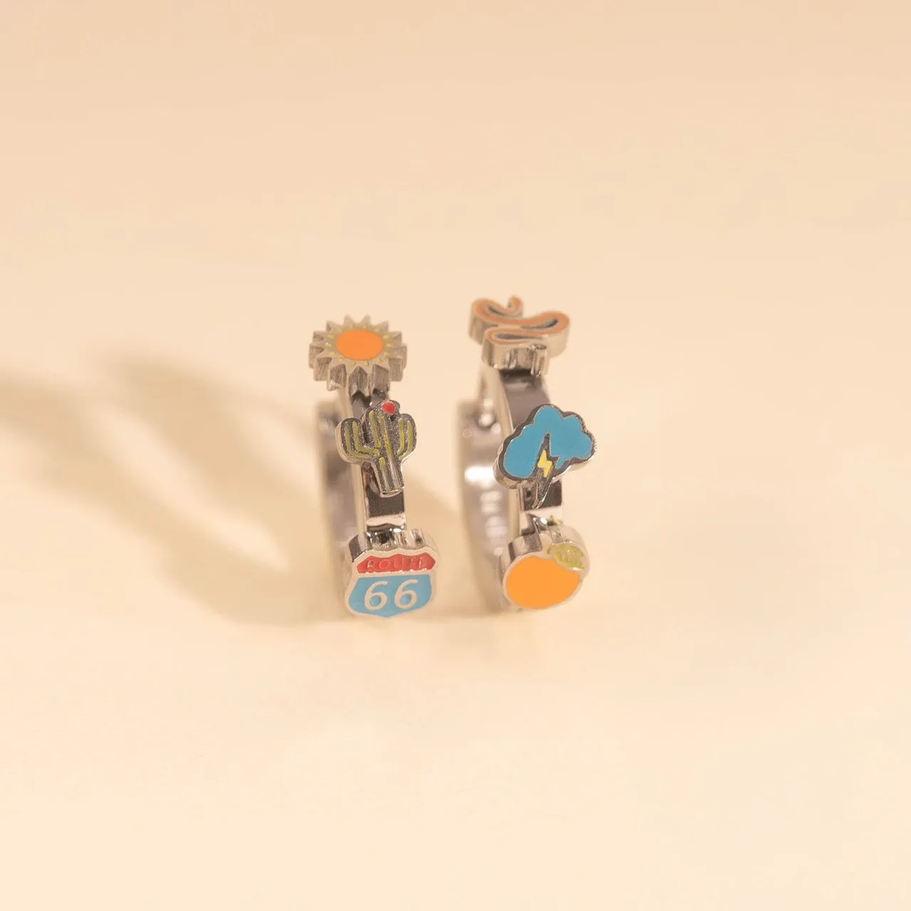 Arizona Desert 3D Huggie Hoop Earrings sold by Modcloth product image thumbnail 4