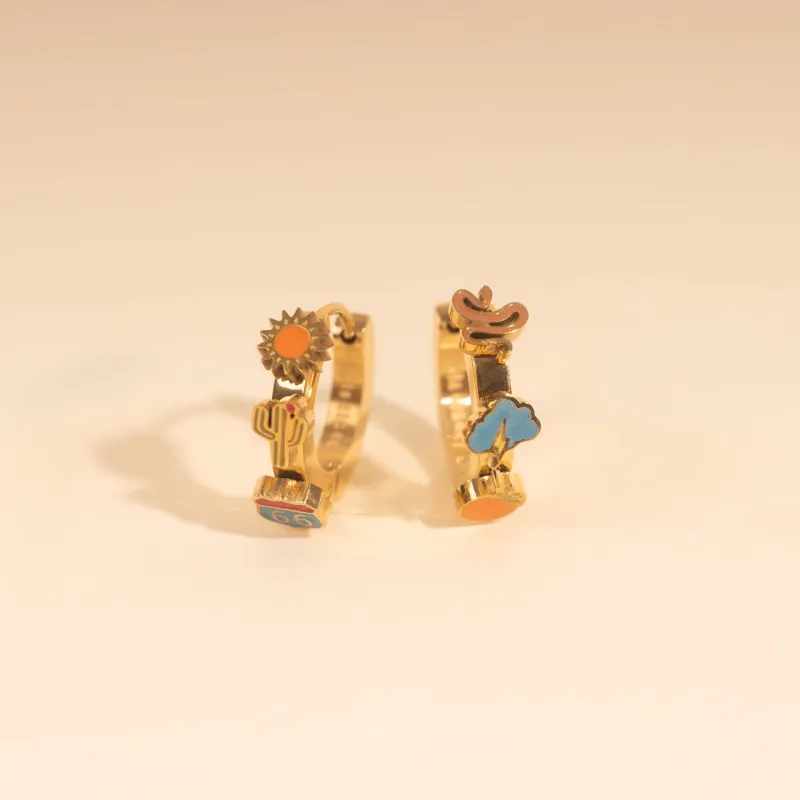 Arizona Desert 3D Huggie Hoop Earrings sold by Modcloth