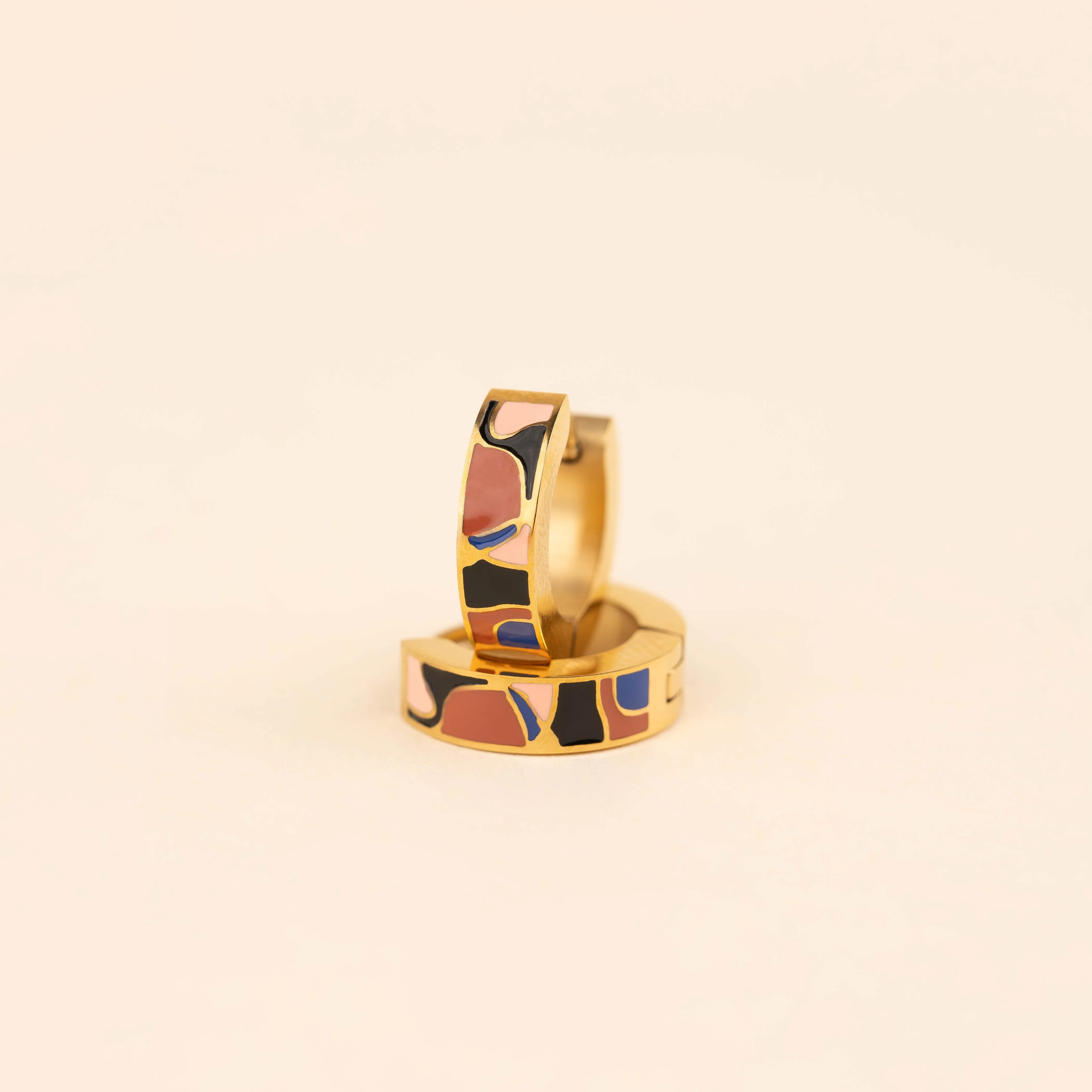Abstract Chunky Huggie Hoop Earrings sold by Modcloth product image thumbnail 4