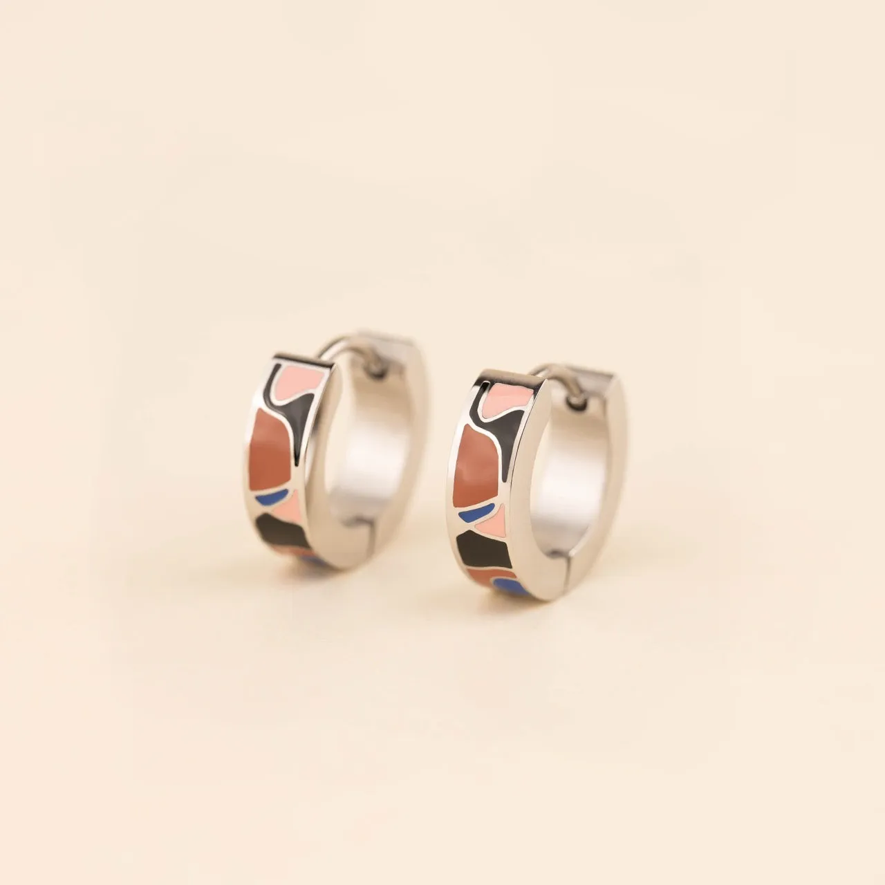Abstract Chunky Huggie Hoop Earrings sold by Modcloth product image thumbnail 2