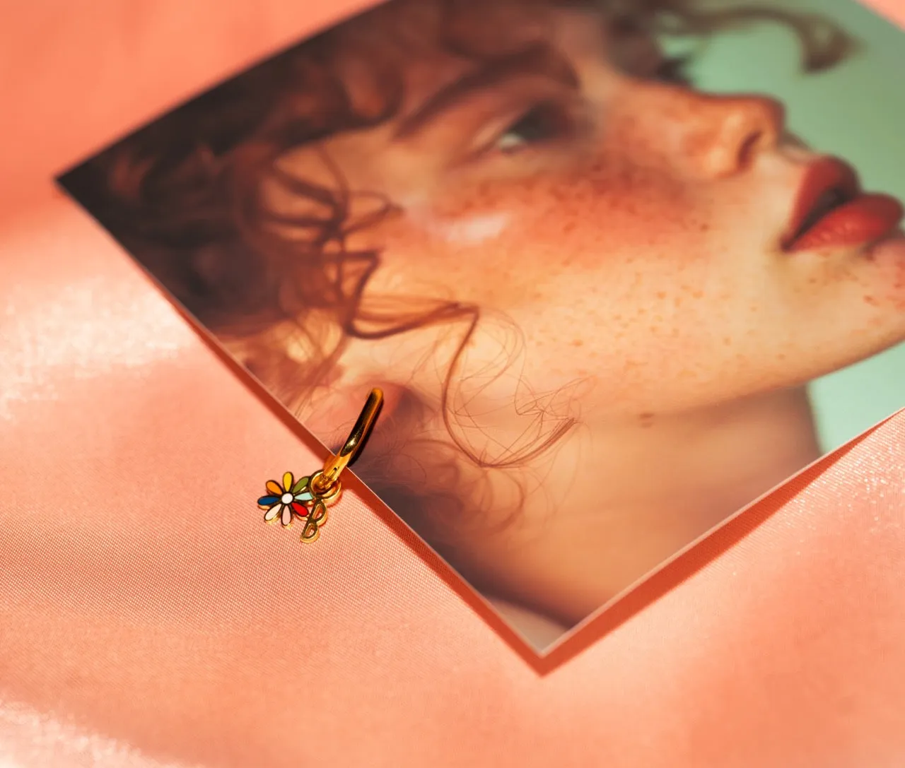 Letters Huggie Hoop Charm (Single) sold by Modcloth product image thumbnail 4