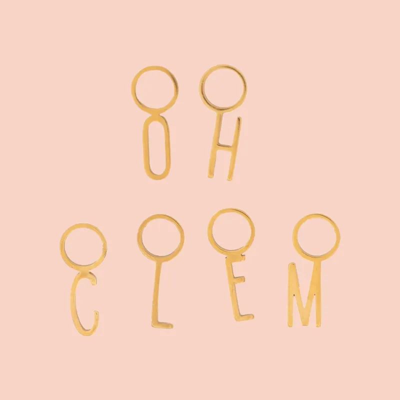 Letters Huggie Hoop Charm (Single) sold by Modcloth