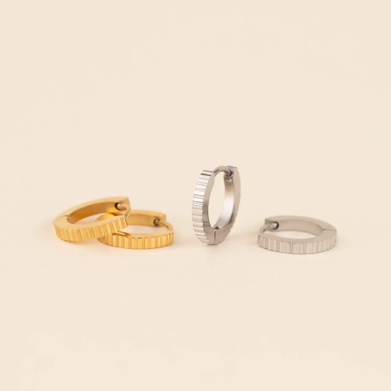 Textured Huggie Hoop Earrings sold by Modcloth product image thumbnail 4
