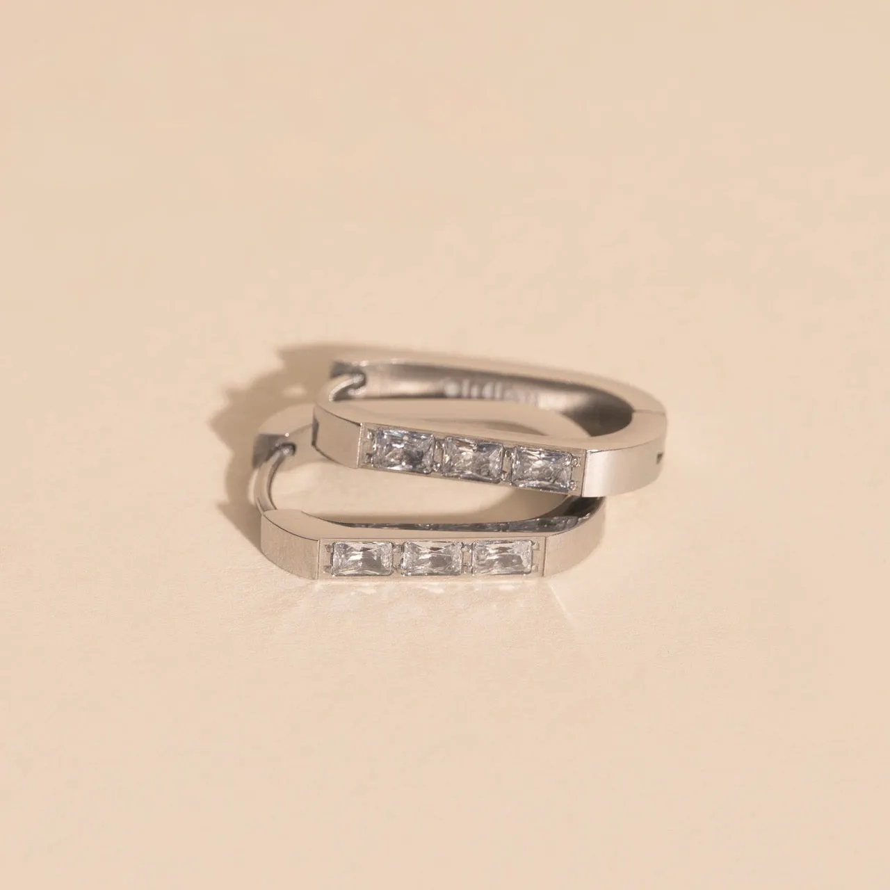 Crystal Oblong Huggie Hoop Earrings sold by Modcloth product image thumbnail 4