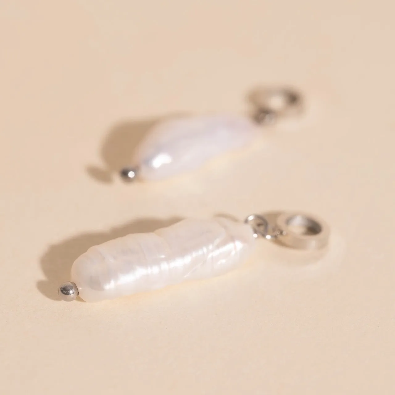 Baroque Natural Pearl Huggie Hoop Charms sold by Modcloth product image thumbnail 4