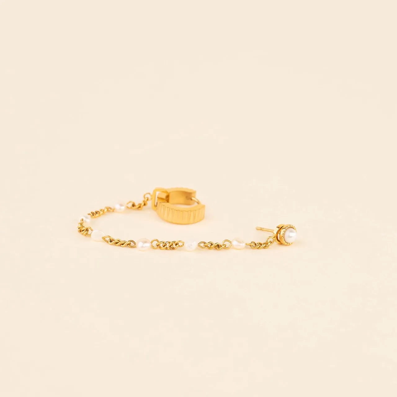 Pearl Chain Huggie Hoop Chains sold by Modcloth product image thumbnail 2