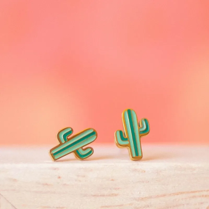 Cactus Stud Earrings made by Modcloth