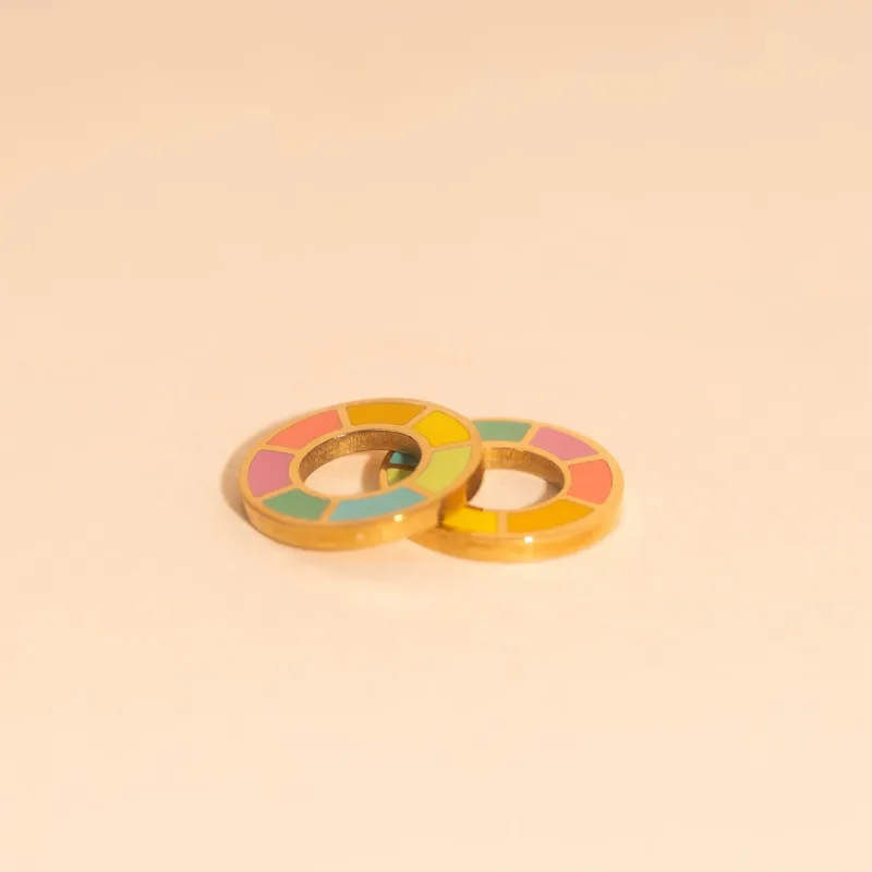 Color Wheel Huggie Hoop Charms sold by Modcloth