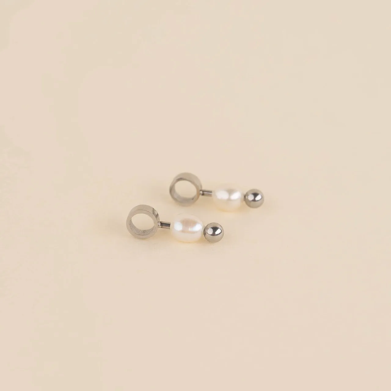 Mini Natural Pearl Huggie Hoop Charms sold by Modcloth product image thumbnail 5