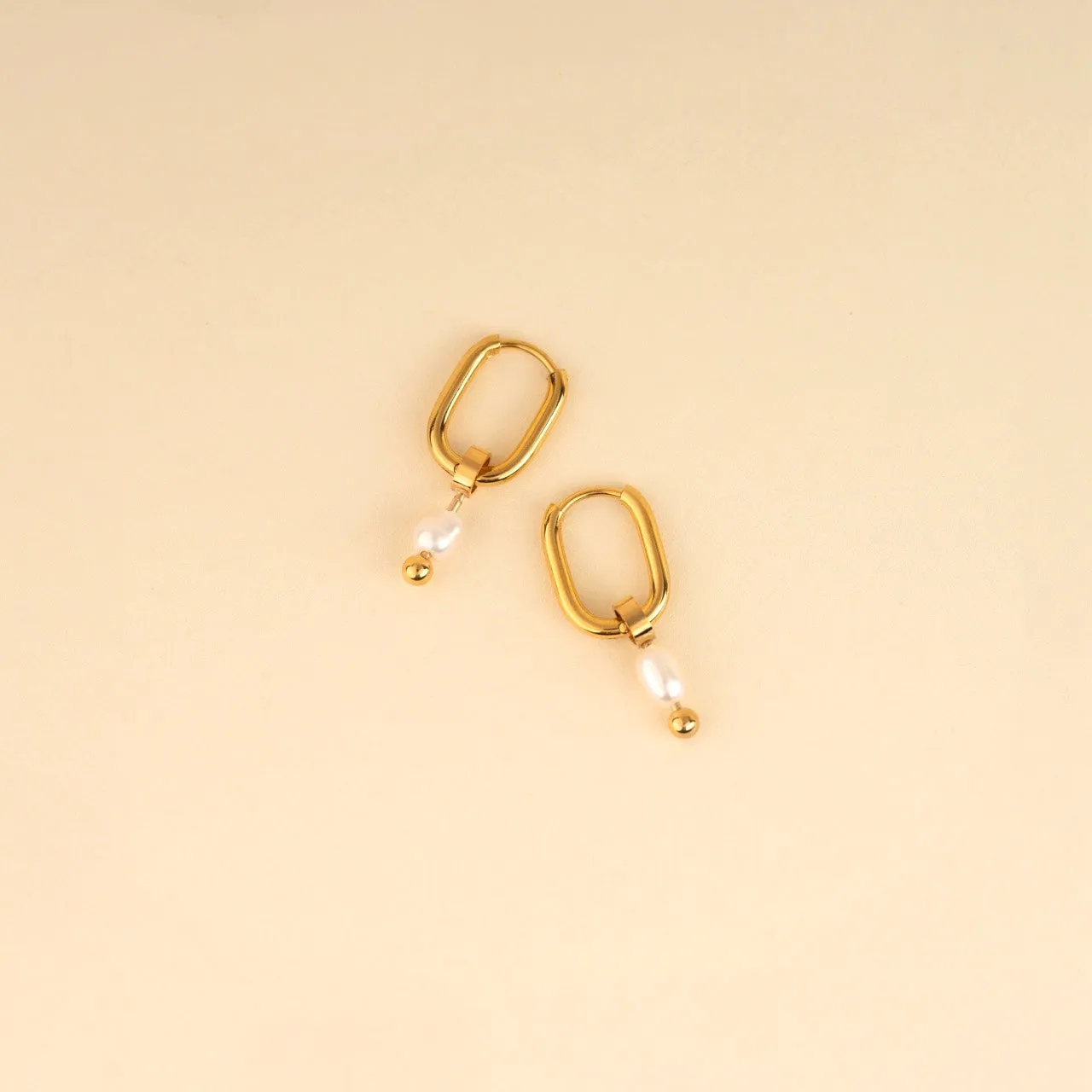 Mini Natural Pearl Huggie Hoop Charms sold by Modcloth product image thumbnail 2