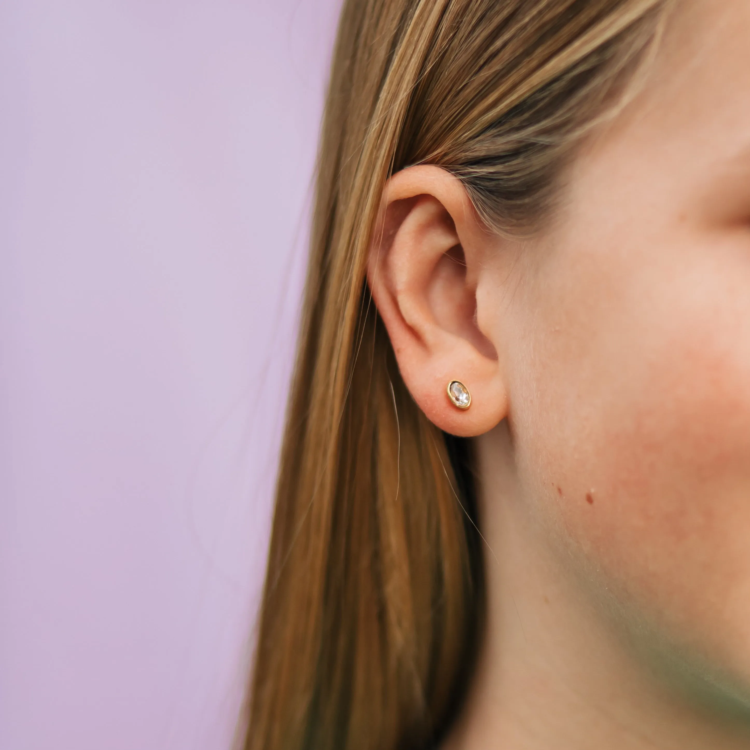 Oval Crystal Stud Earrings sold by Modcloth