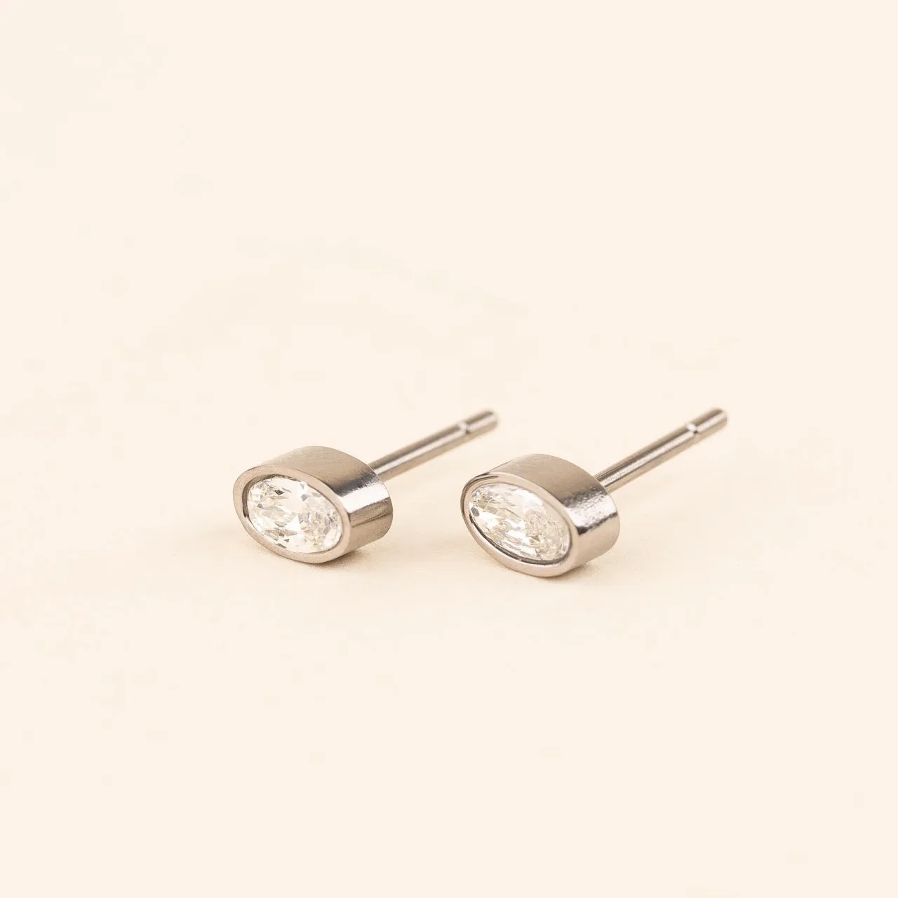 Oval Crystal Stud Earrings sold by Modcloth product image thumbnail 4