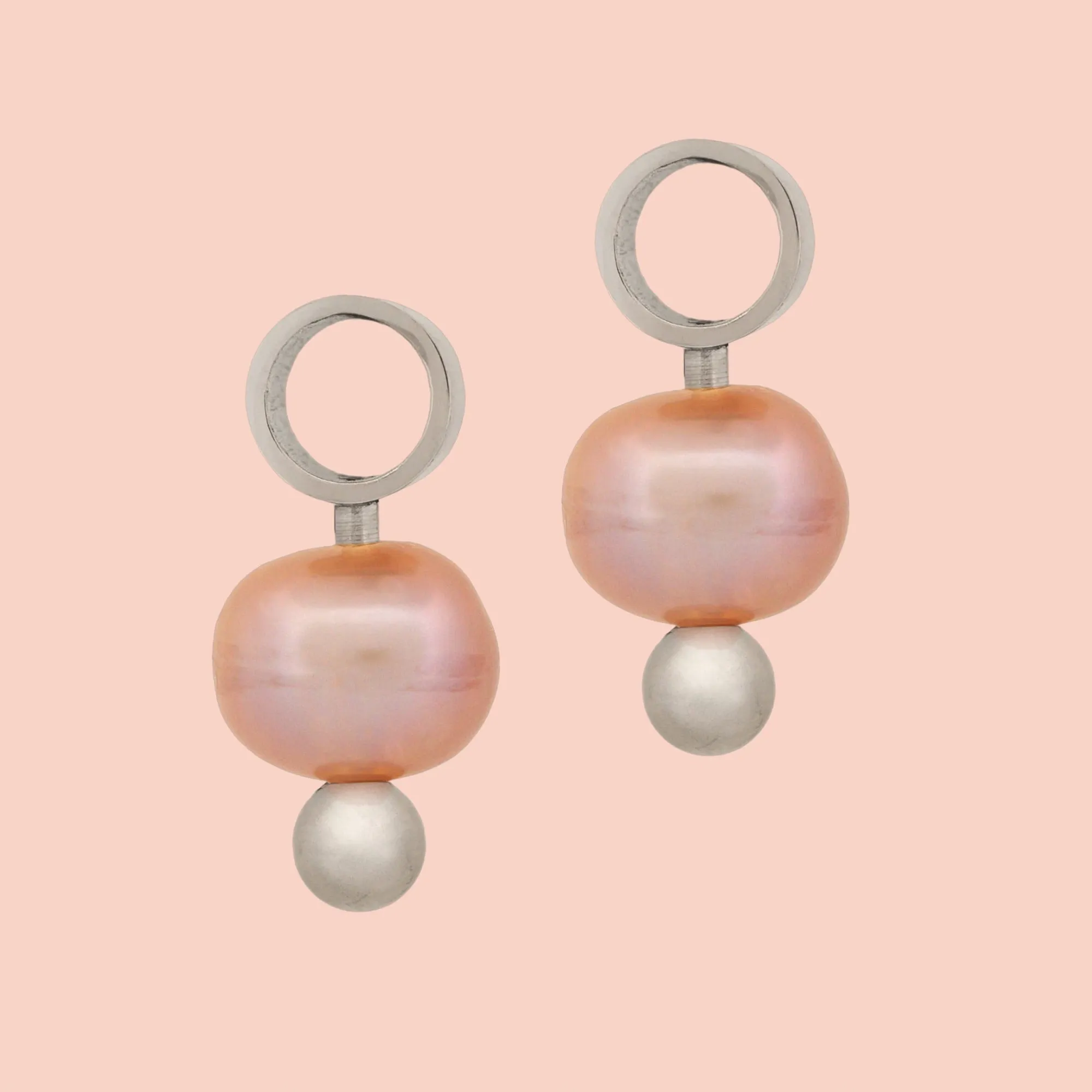 Natural Pearl Huggie Hoop Charms sold by Modcloth product image thumbnail 3