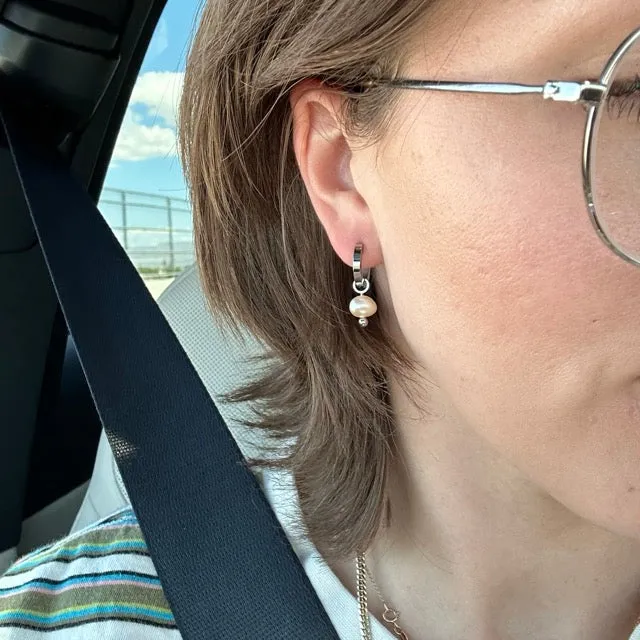 Natural Pearl Huggie Hoop Charms sold by Modcloth product image thumbnail 2