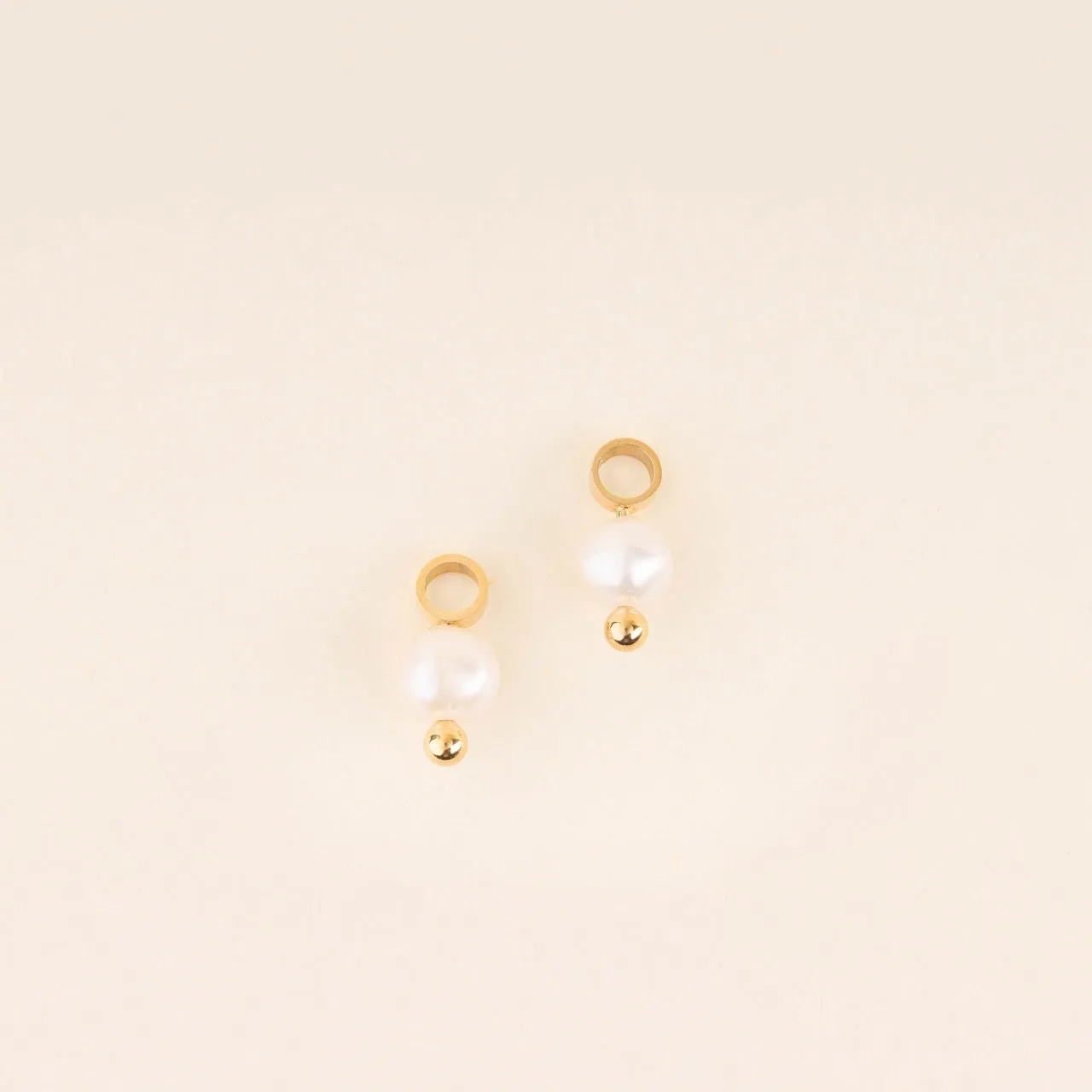 Natural Pearl Huggie Hoop Charms sold by Modcloth